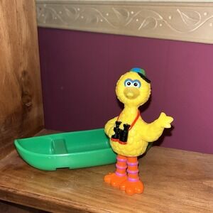 VTG JHP 4" Big Bird Cap, binoculars, Canoe Sesame Street Camper PlaySet 90s RARE